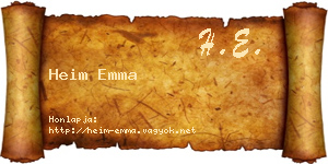 Heim Emma névjegykártya